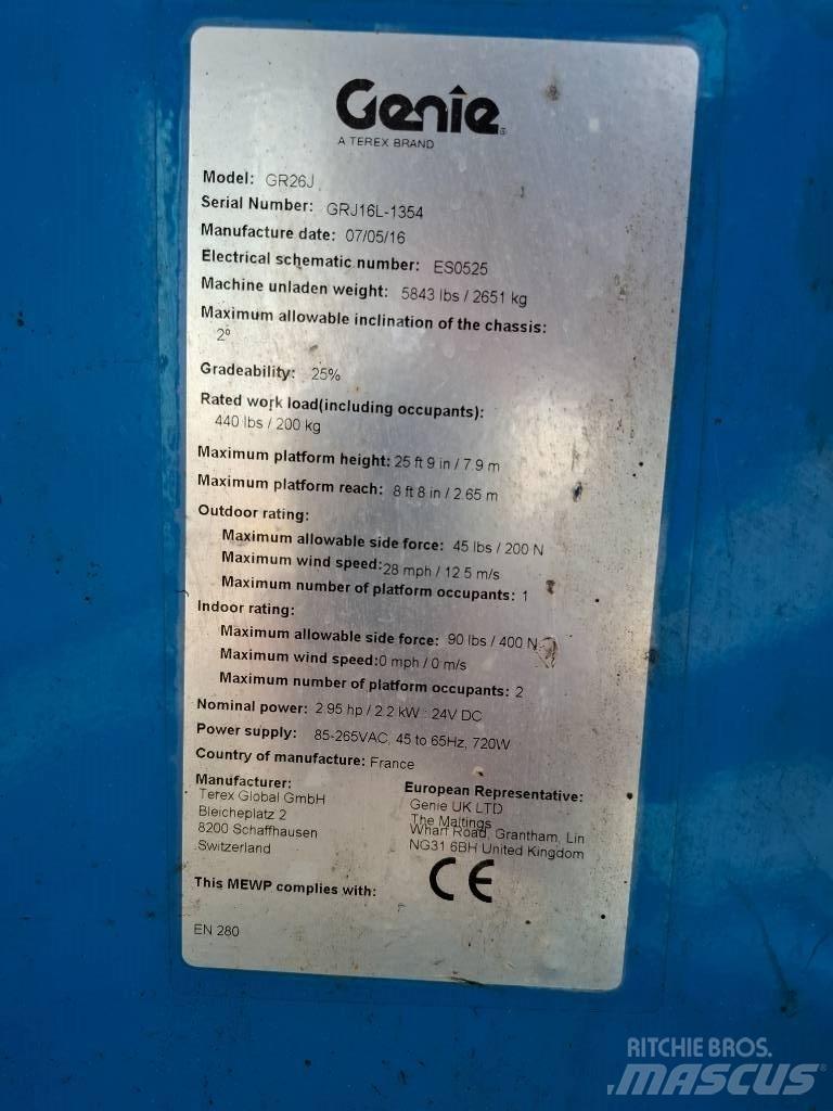 Genie GR 26 J Vertikální sloupové výtahy