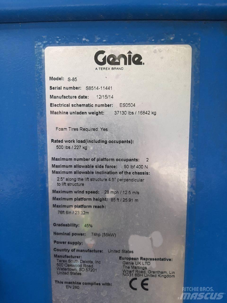 Genie S85 Teleskopické plošiny