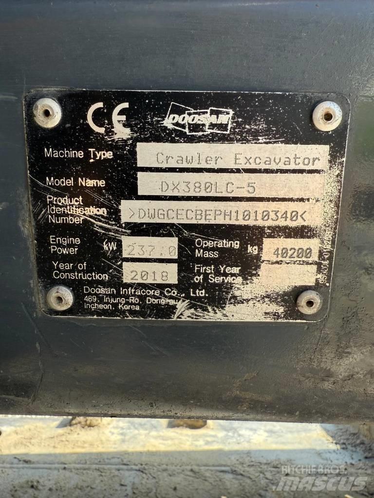 Doosan DX 380 LC-5 Pásová rýpadla