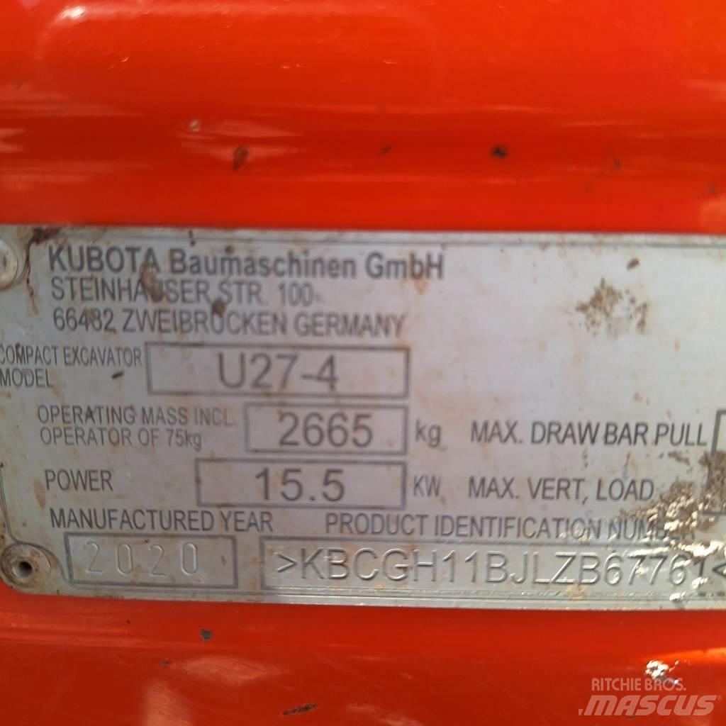 Kubota U 27-4 Mini rýpadla < 7t