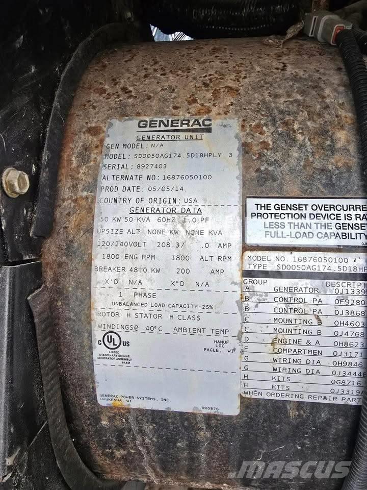 Generac 50 KW Naftové generátory