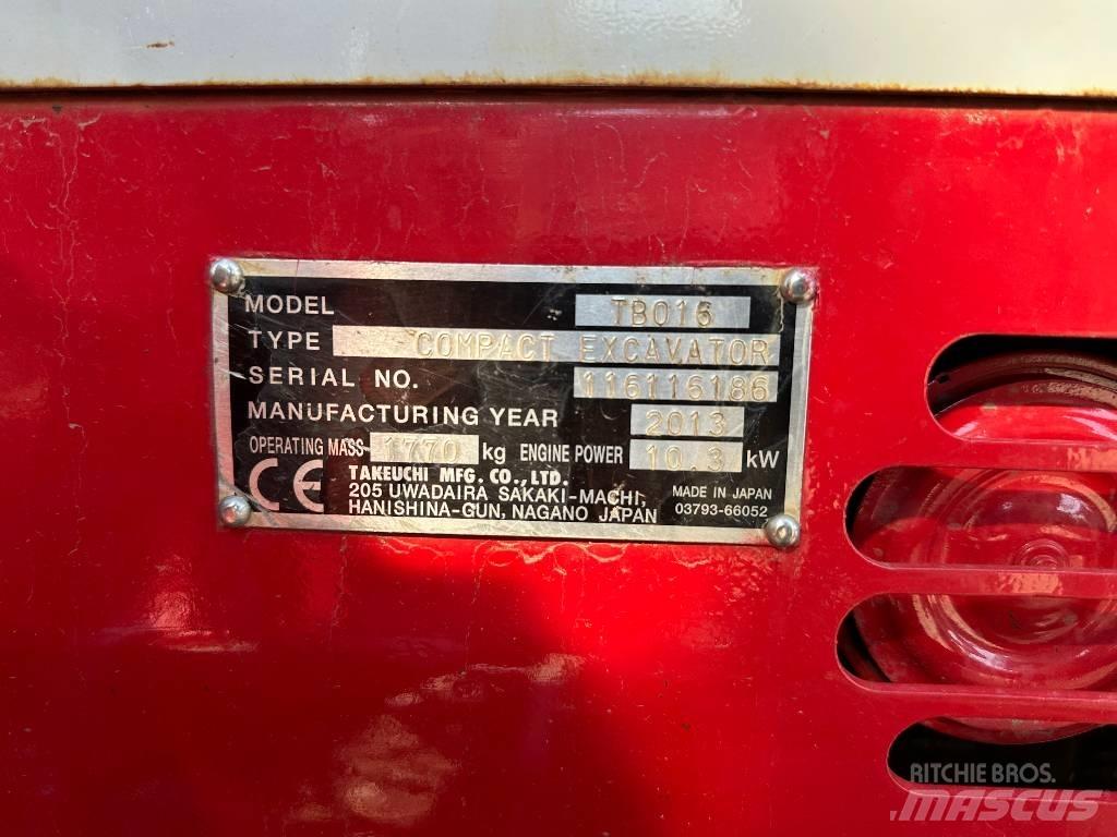Takeuchi TB 016 Mini rýpadla < 7t