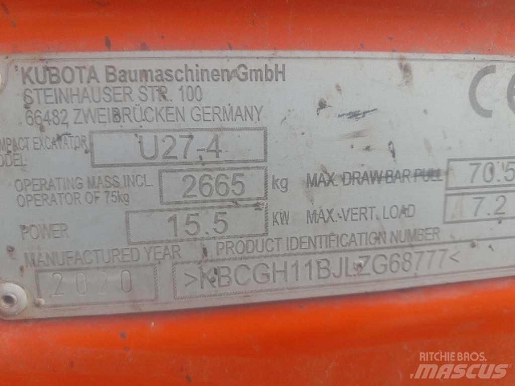 Kubota U 27-4 Mini rýpadla < 7t
