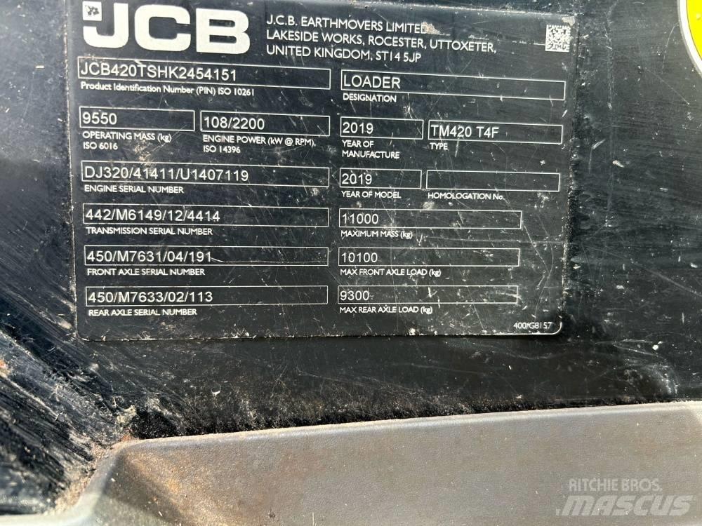 JCB TM 420 Teleskopické nakladače pro zemědělství