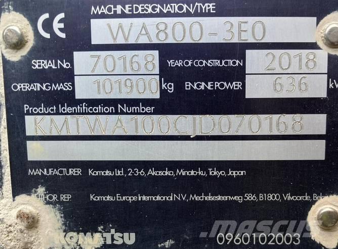 Komatsu WA 800-3 Kolové nakladače