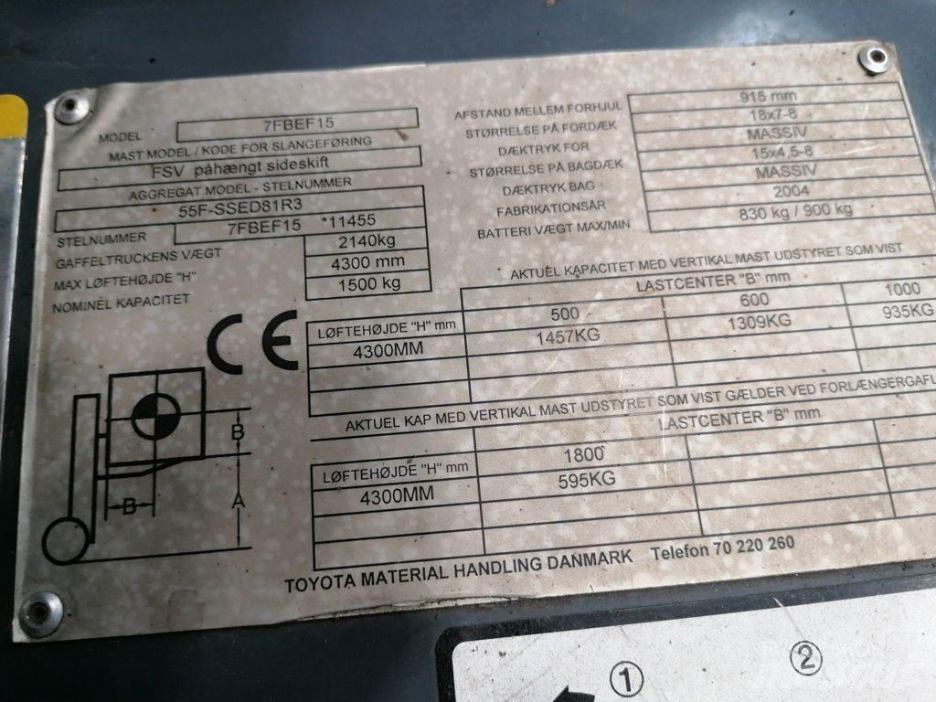 Toyota 5FBEF15 Akumulátorové vozíky