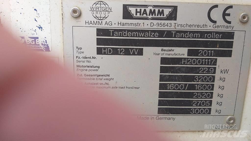 Hamm HD 12 VV Tandemové válce