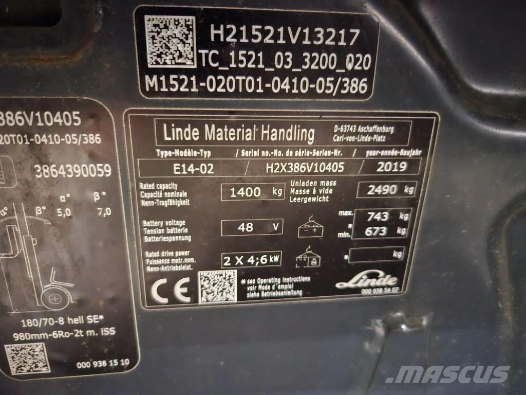 Linde E14 Akumulátorové vozíky