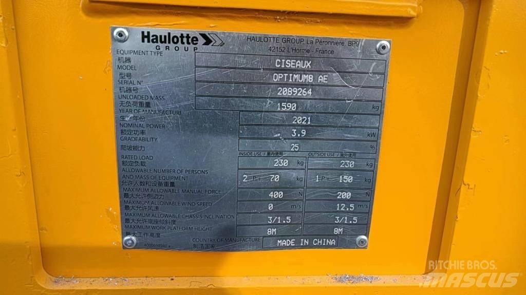 Haulotte OPTIMUM 8 Nůžková zvedací plošina