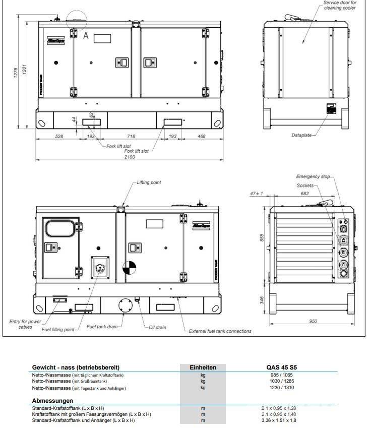 Atlas Copco QAS45 Naftové generátory