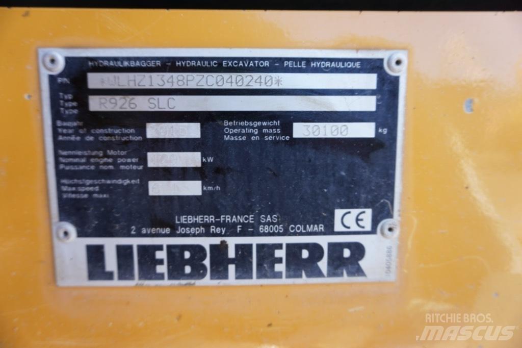 Liebherr R 926 SLC Pásová rýpadla
