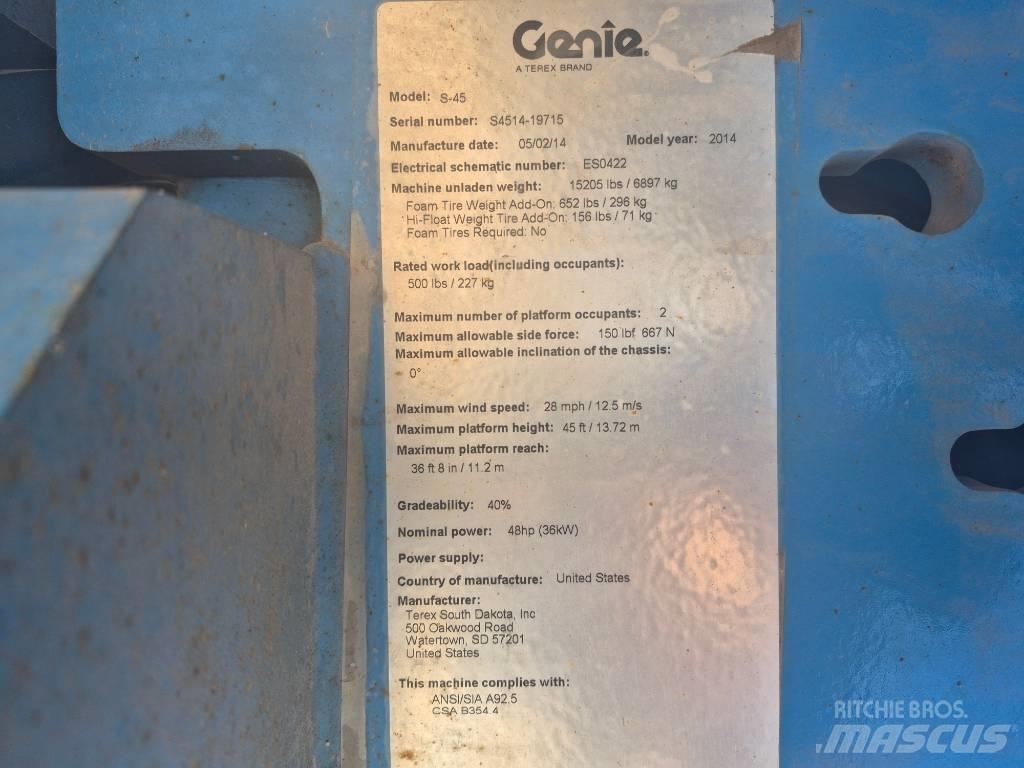 Genie S 45 Teleskopické plošiny