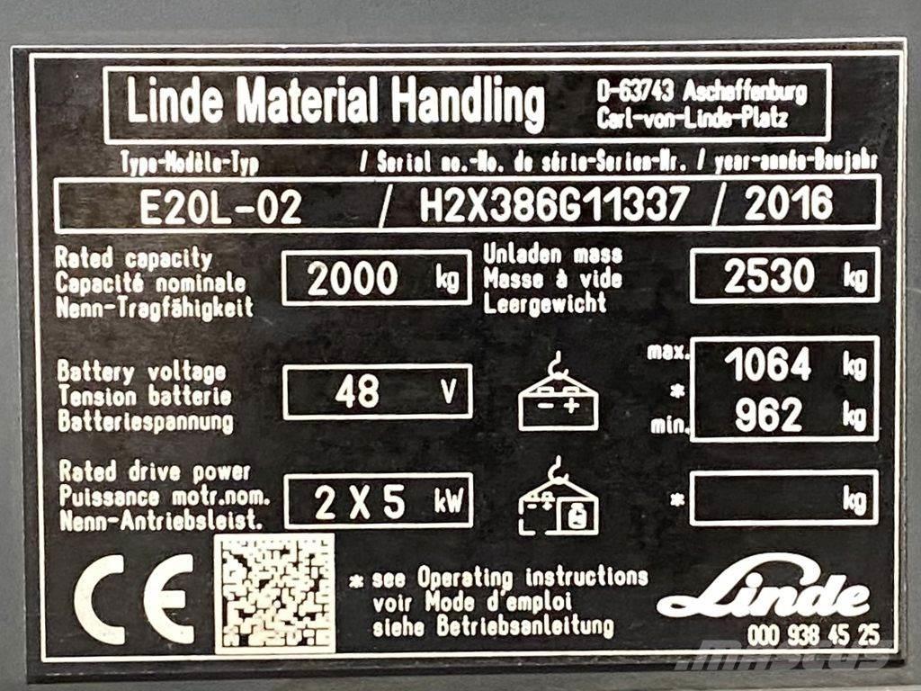 Linde E20L Akumulátorové vozíky