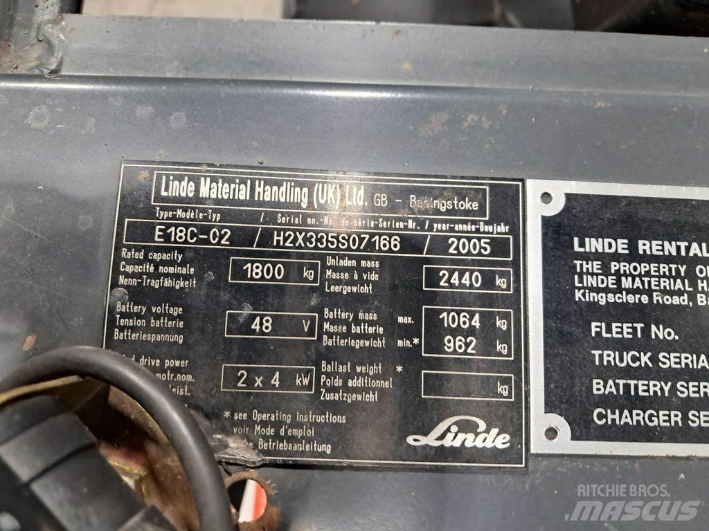 Linde E18C-02 Akumulátorové vozíky