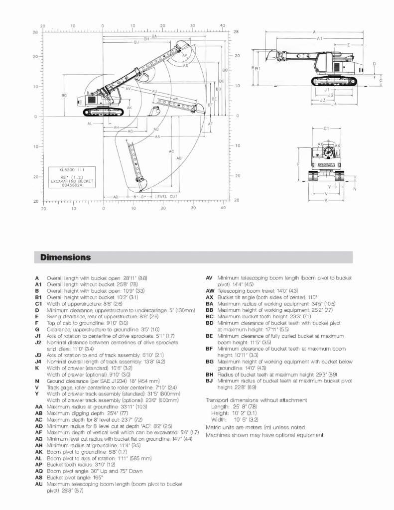 Gradall XL 5200 III Pásová rýpadla