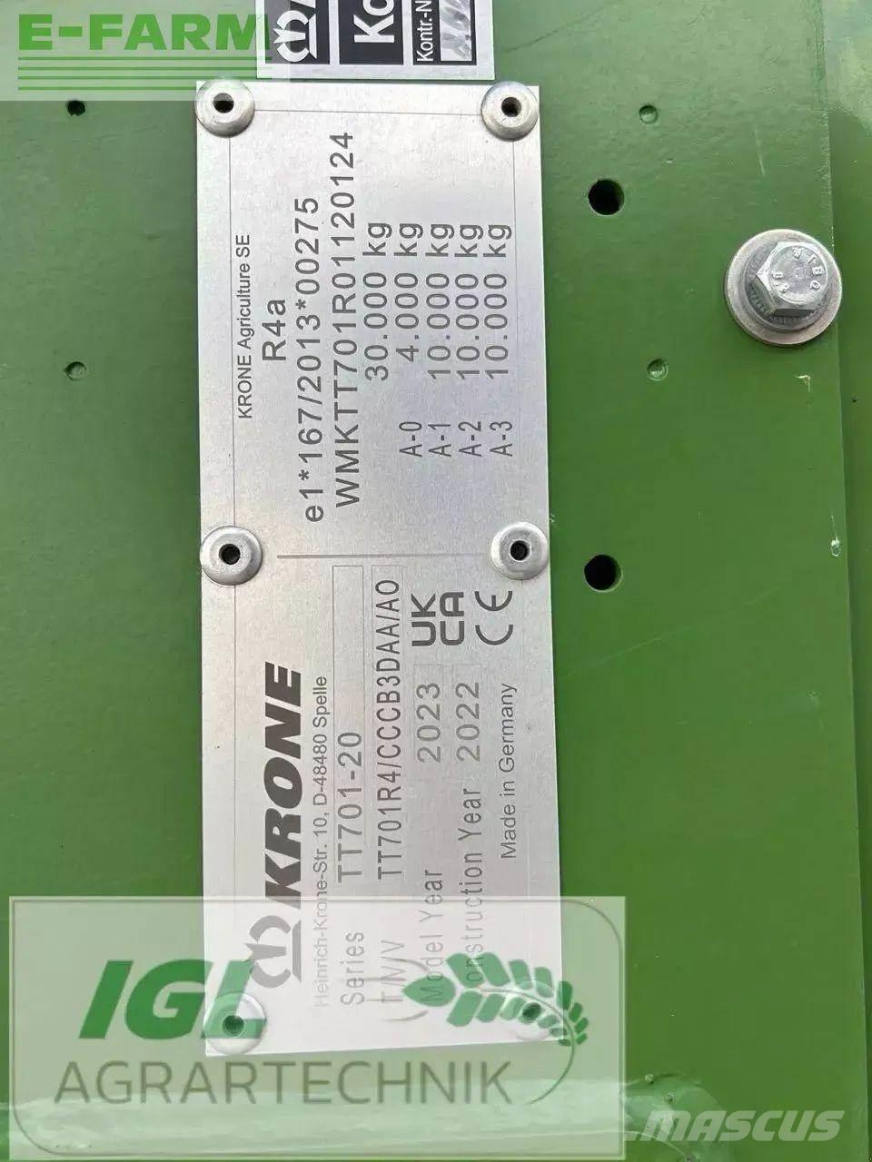 Krone tx 560 Obilné návěsy