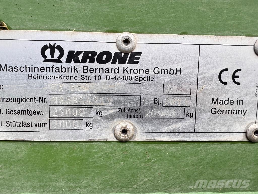 Krone MX 350 GL Samosběrné vozy