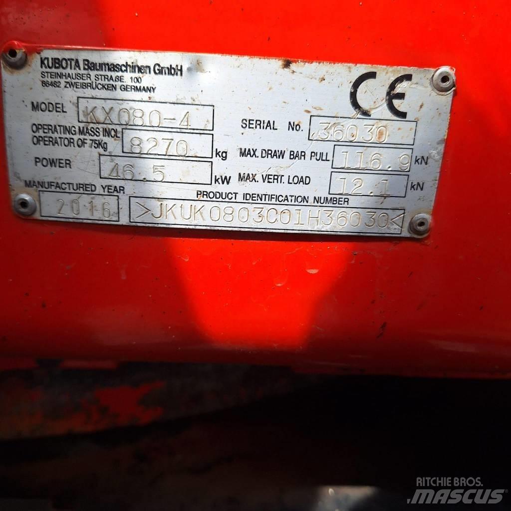 Kubota KX080-4 Midi rýpadla 7t - 12t