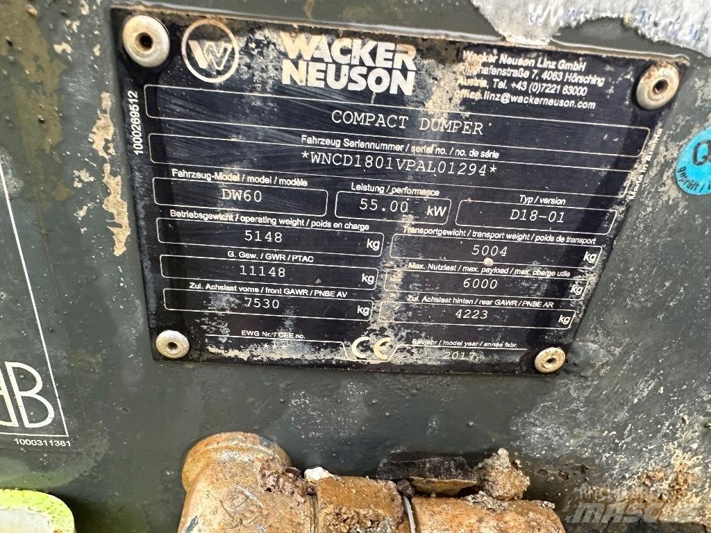 Wacker Neuson Dw60 Vyklápěcí dempry