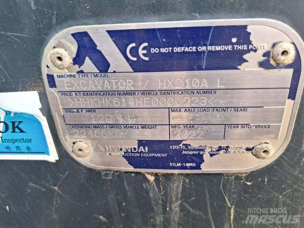 Hyundai HX210A L Pásová rýpadla