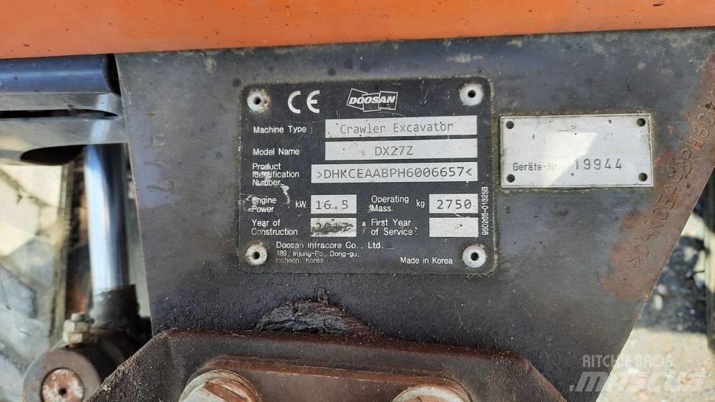 Doosan DX 27 Z Mini rýpadla < 7t