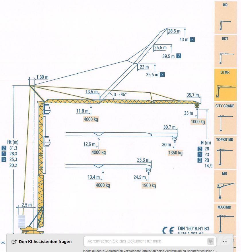 Potain GTMR 331 B Stavební jeřáby