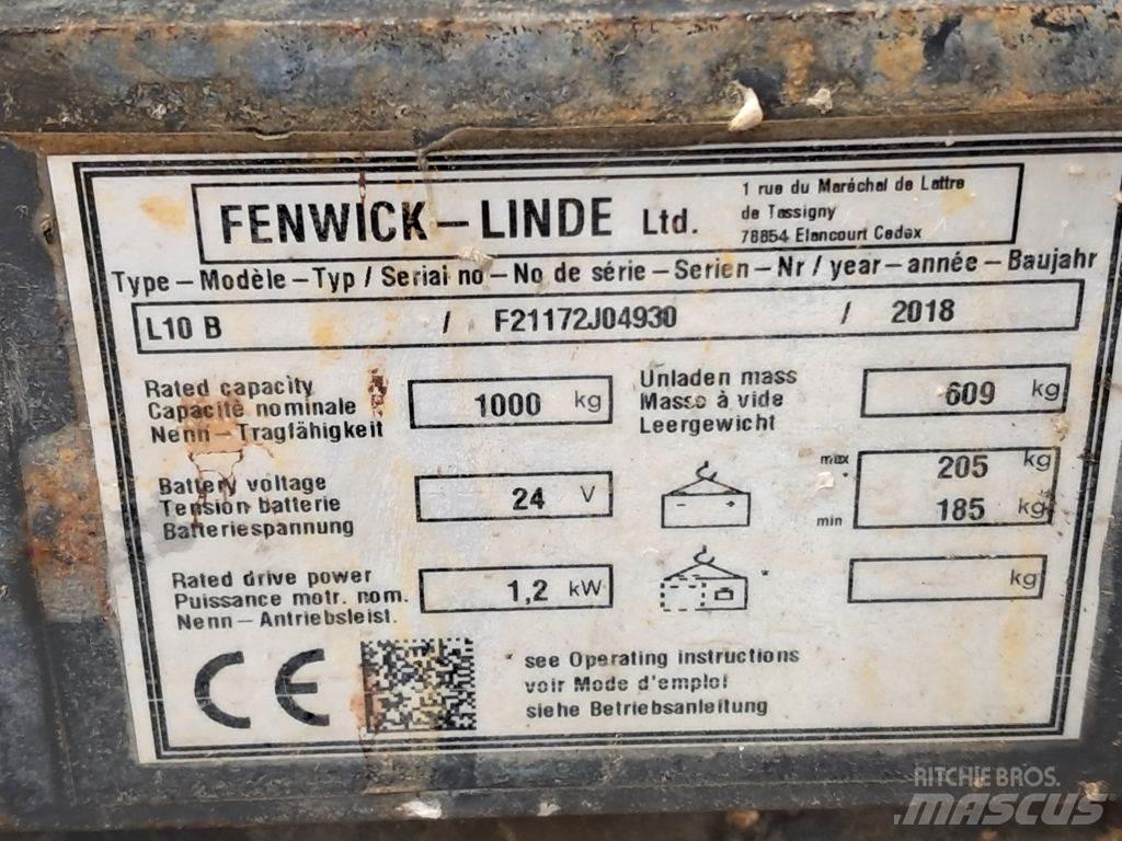 Linde L10B Ručně vedené vysokozdvižné vozíky
