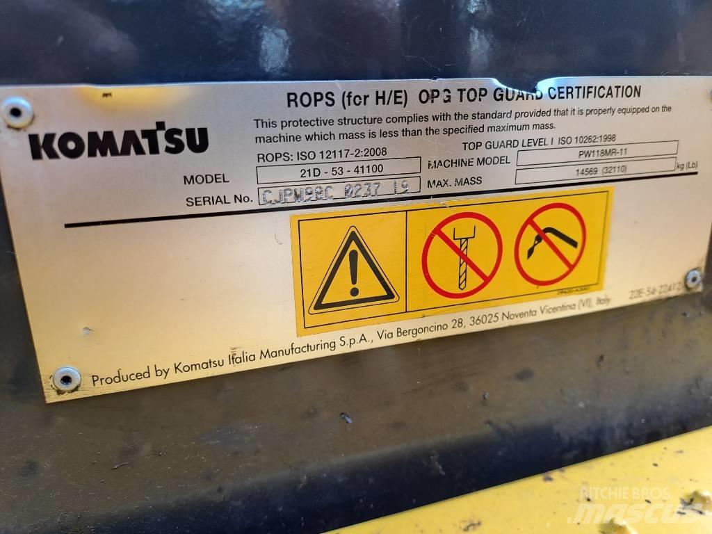 Komatsu PW118MR-11 Kolová rýpadla