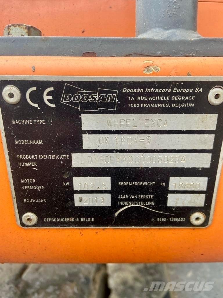 Doosan DX 160 W-3 Kolová rýpadla