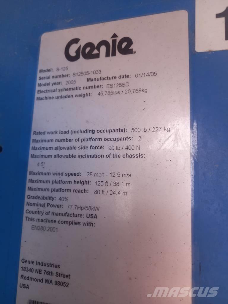 Genie S 125 Teleskopické plošiny