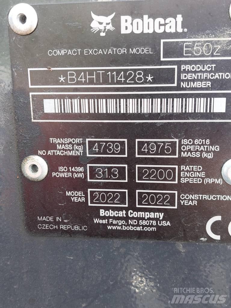 Bobcat E50z Mini rýpadla < 7t