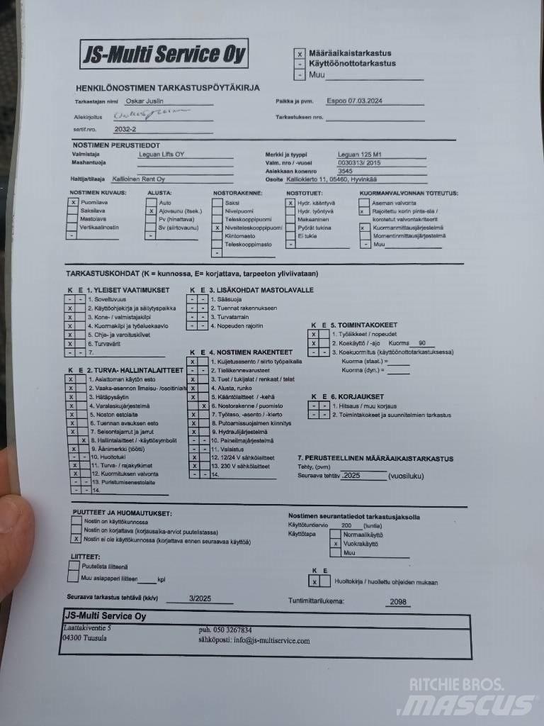 Leguan 125 Kompaktní samohybné kloubové plošiny