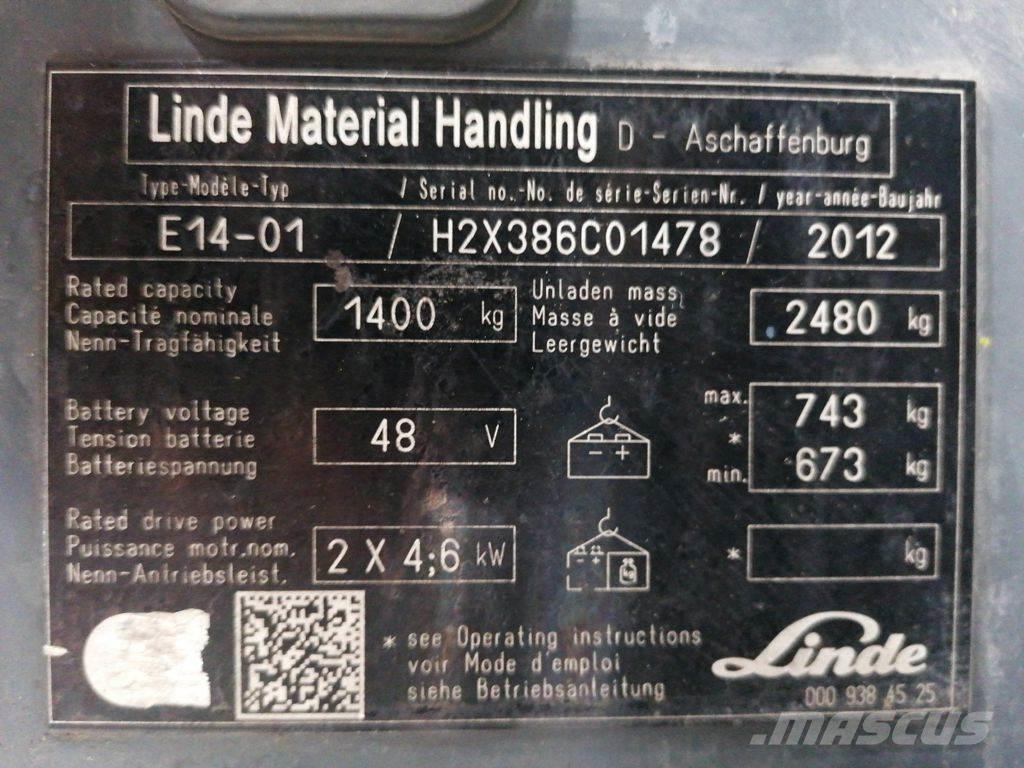 Linde E14-01 Akumulátorové vozíky