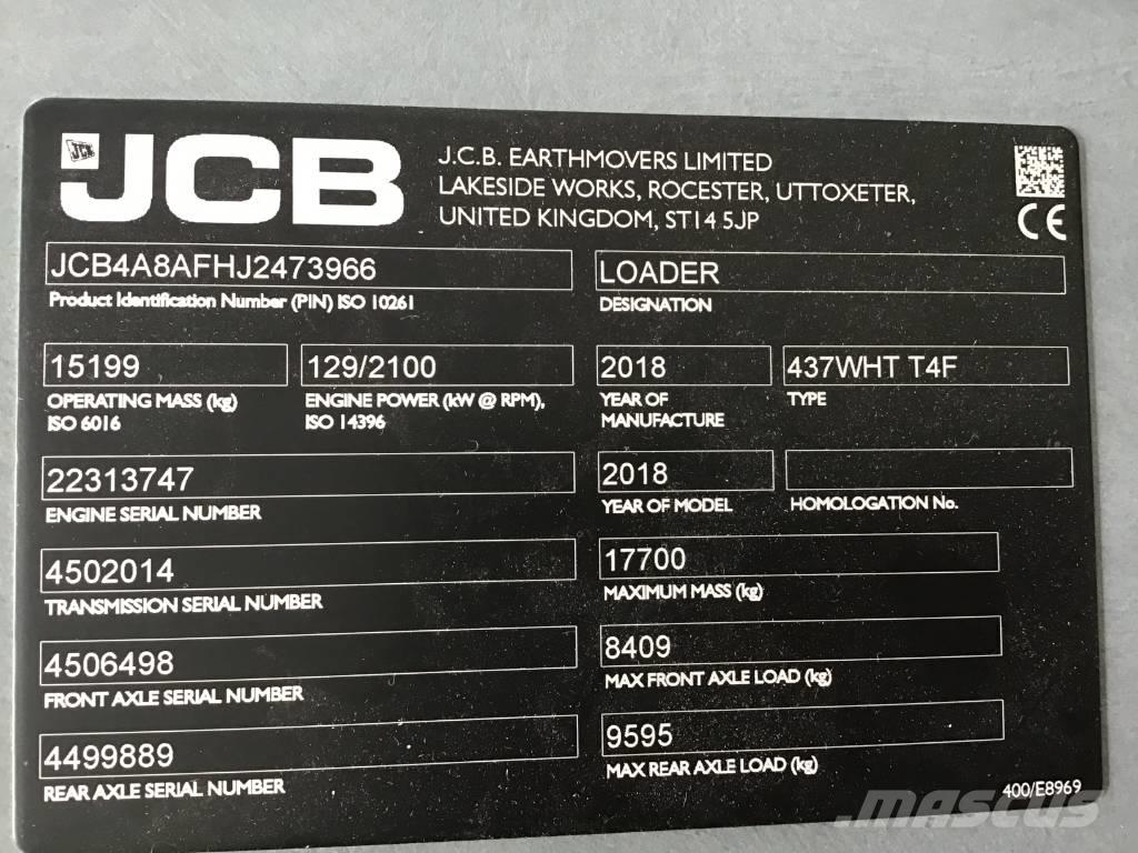 JCB 437 WHT Kolové nakladače