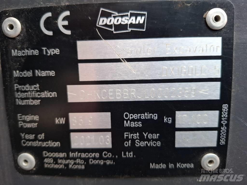 Doosan DX160LC-5 Pásová rýpadla