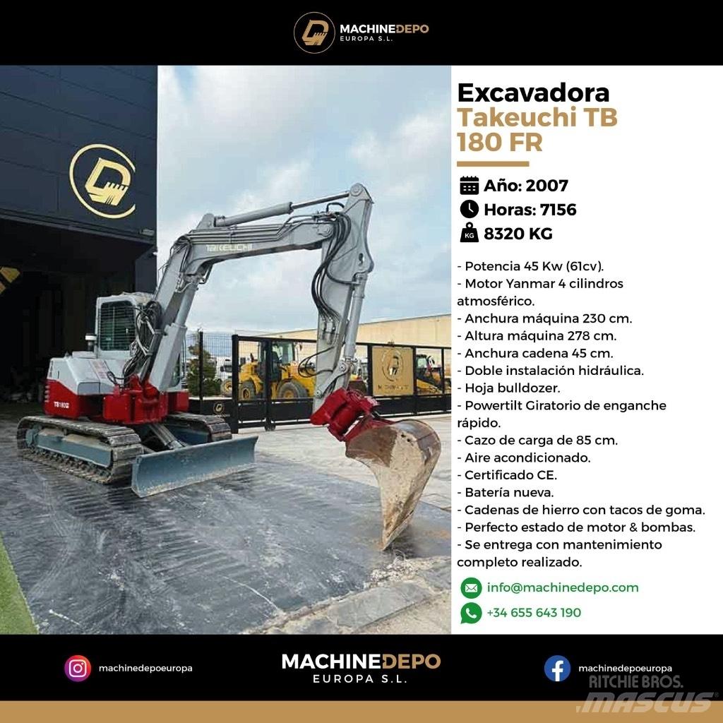 Takeuchi TB 180 FR Midi rýpadla 7t - 12t