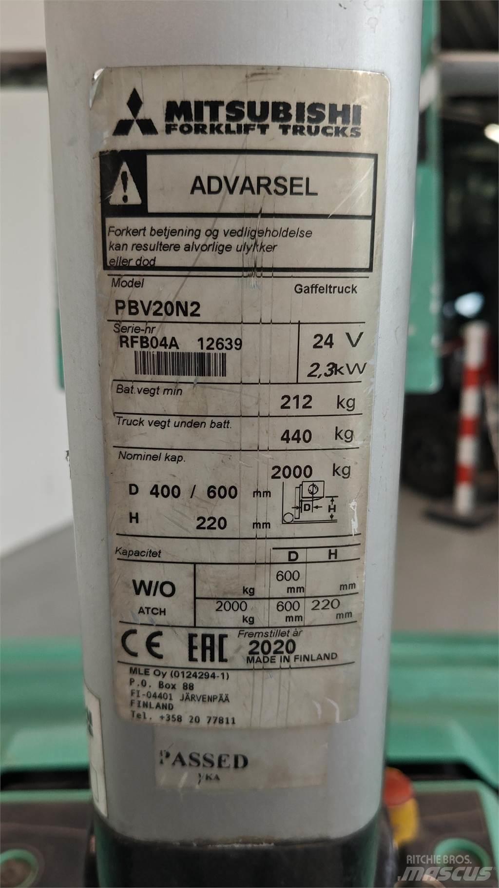 Mitsubishi PBV20N2 Další