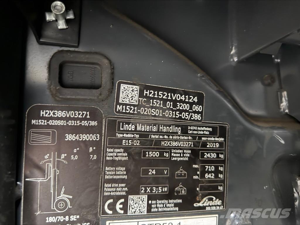 Linde E15 -02 Akumulátorové vozíky