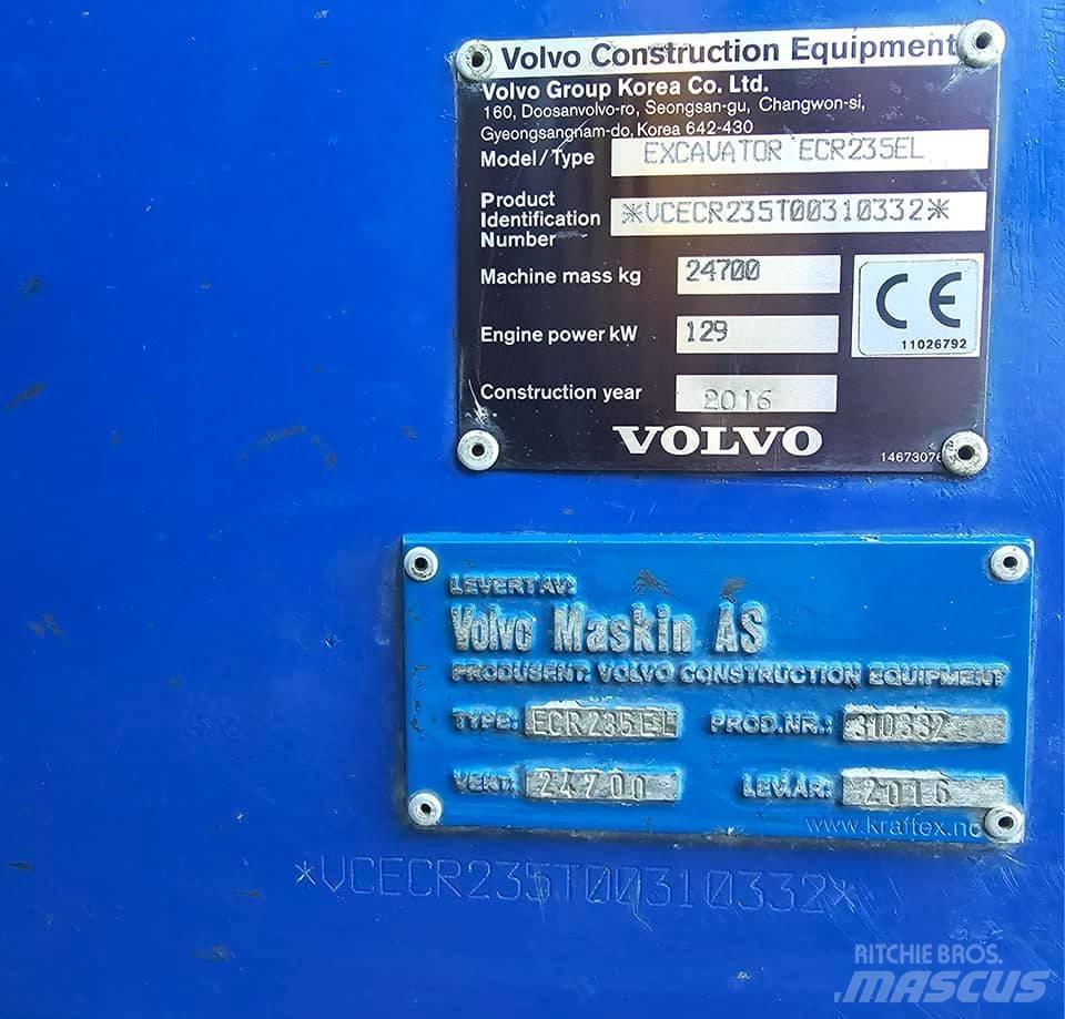 Volvo ECR 235 EL Pásová rýpadla