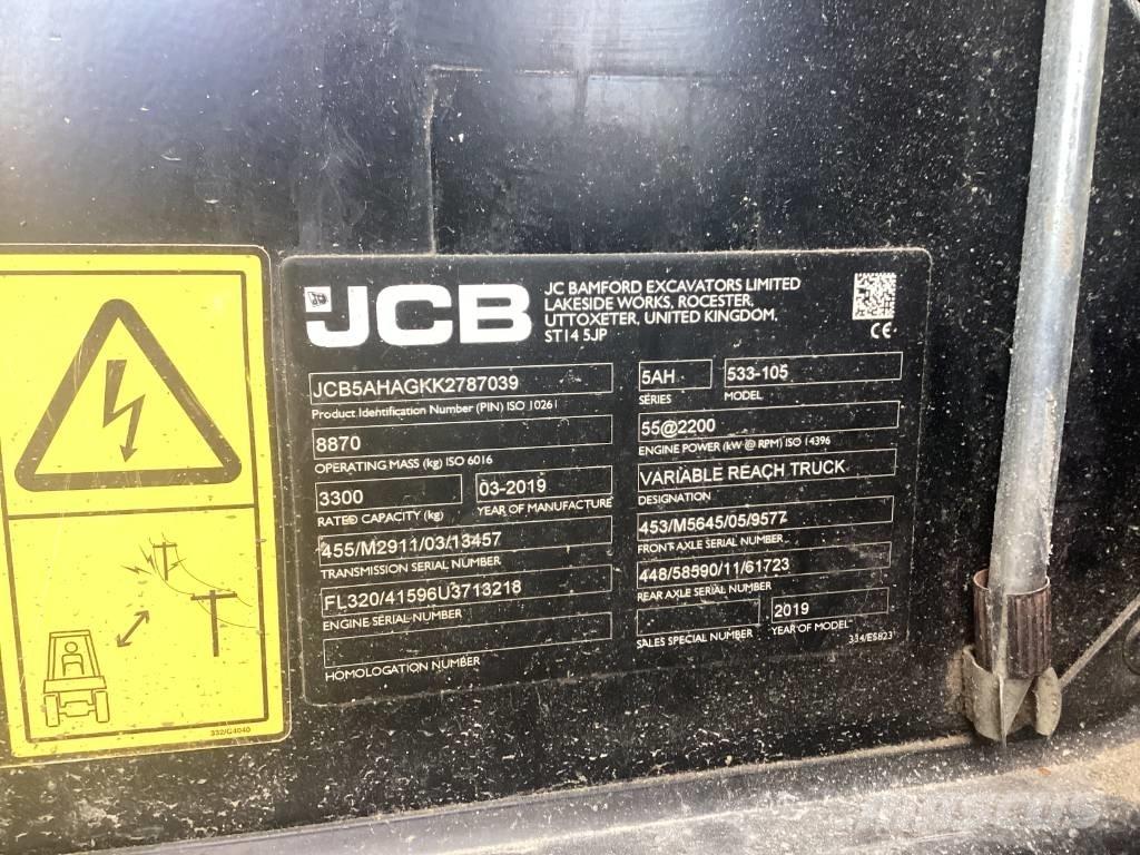 JCB 533-105 Teleskopické manipulátory