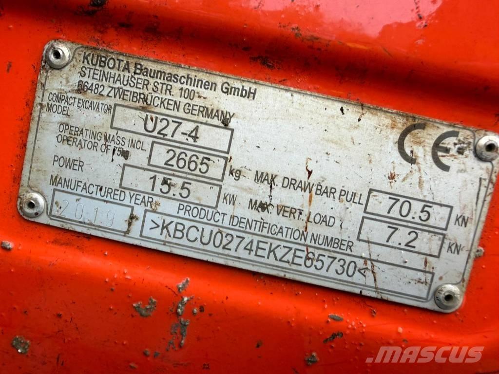 Kubota U 27-4 Mini rýpadla < 7t
