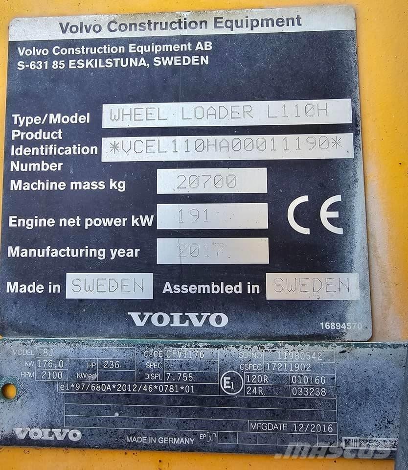 Volvo L 110 H Kolové nakladače