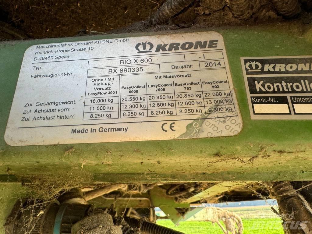 Krone Big X 600 Samojízdné sekačky