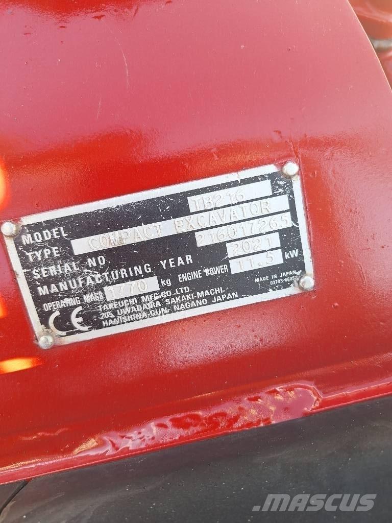Takeuchi TB 216 Mini rýpadla < 7t