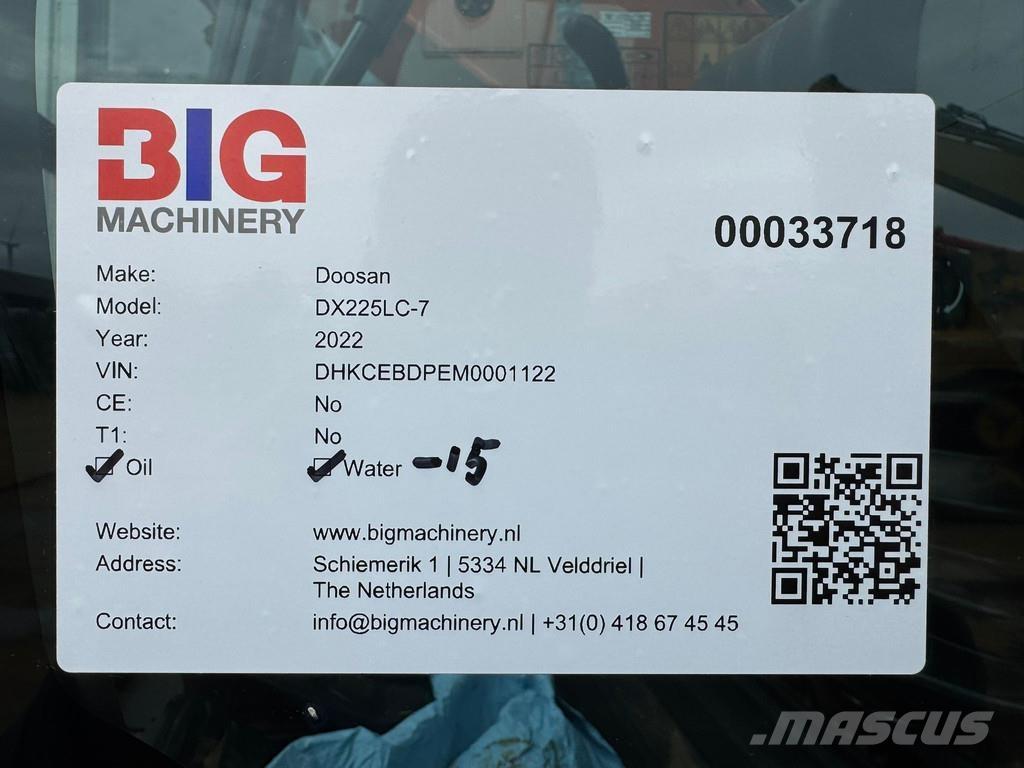 Doosan DX225LC-7 Pásová rýpadla