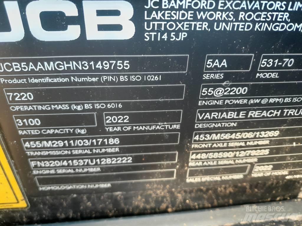 JCB 531-70 Teleskopické nakladače pro zemědělství