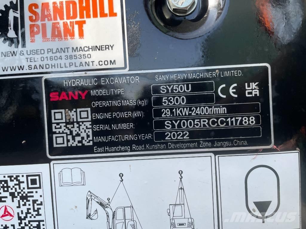 Sany SY 50 U Mini rýpadla < 7t