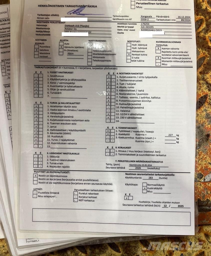 JLG 2630 ES Nůžková zvedací plošina