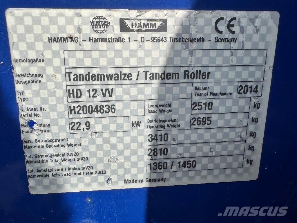 Hamm HD 12 VV Tandemové válce