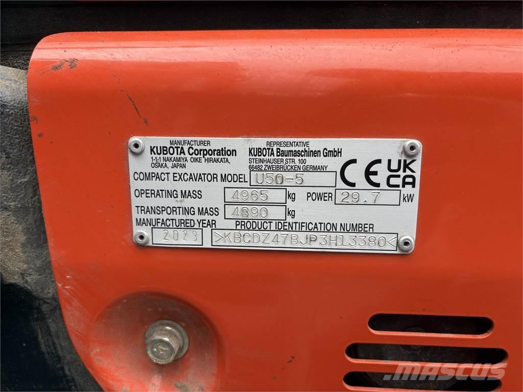 Kubota U50-5 Mini rýpadla < 7t
